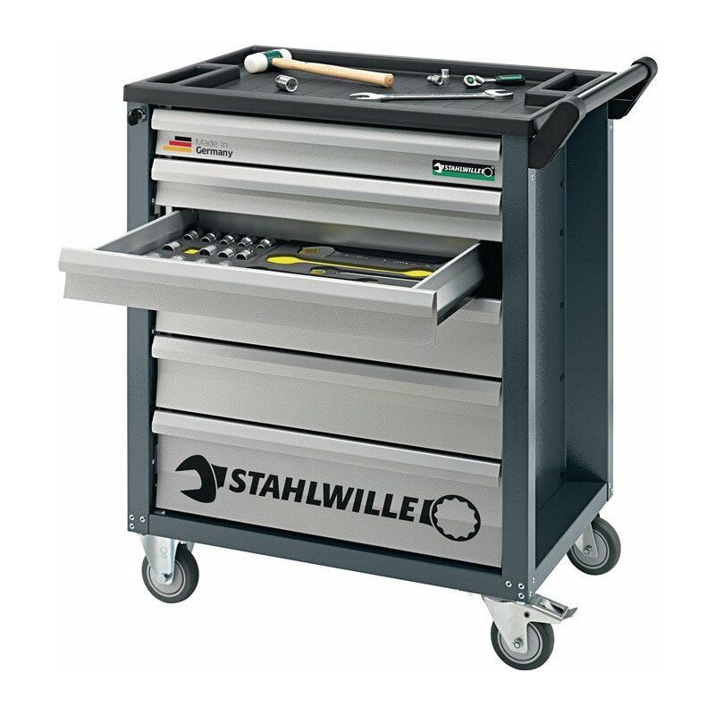 foto del prodotto stahlwille carrello portautensili l780xp499xh912mm 300kg 6 cassetti lama in acciaio da 126 pezzi