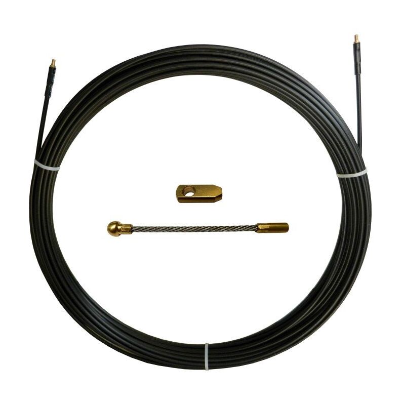 foto del prodotto stak sonda tiracavi in nylon e acciaio, 6mm, 40 metri, con perni filettati m12 intercambiabili, nera san6 040
