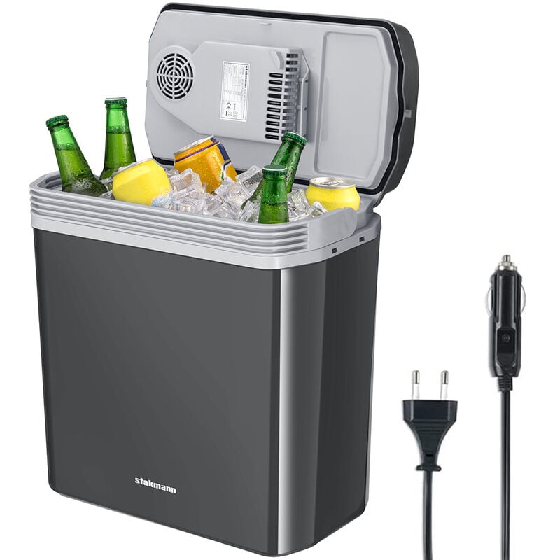 foto del prodotto stakmann frigorifero elettrico portatile 24 litri caldo e freddo grigio spina 230v e 12v