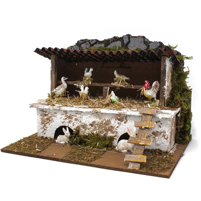 foto del prodotto stalla con animali per presepe 20x14 cm 10444