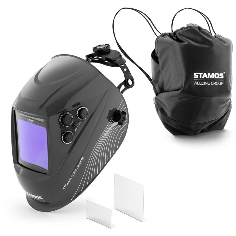 foto del prodotto stamos maschera da saldatore colour glass xi 100b campo visivo colorato
