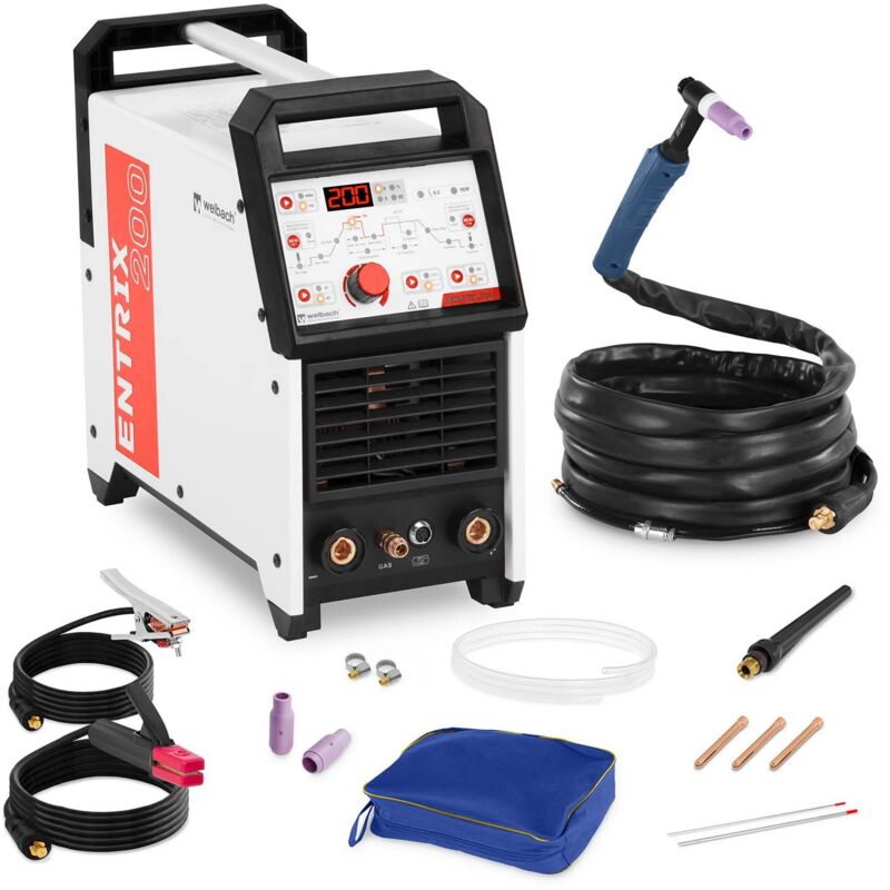 foto del prodotto stamos saldatrice alluminio tig ca cc 200 a digitale 230 v ad impulsi hot start mma