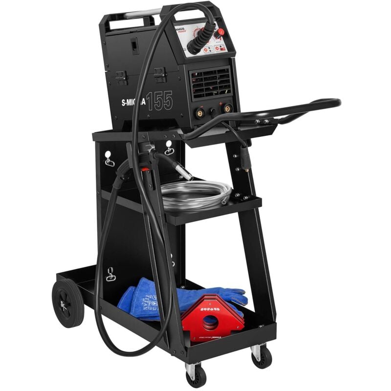 foto del prodotto stamos welding carrello saldatrice saldatori piegato 3 piani livelli bombola gas 75 kg acciaio