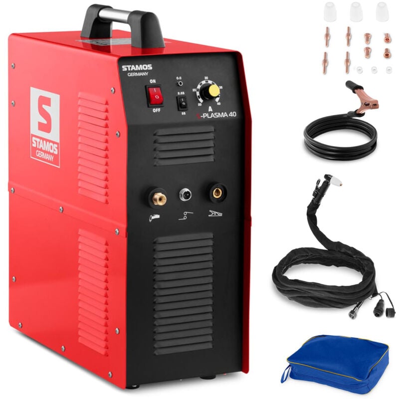 foto del prodotto stamos welding taglio plasma cutter 40 a 230 v tecnologia mosfet compressore ad aria integrato