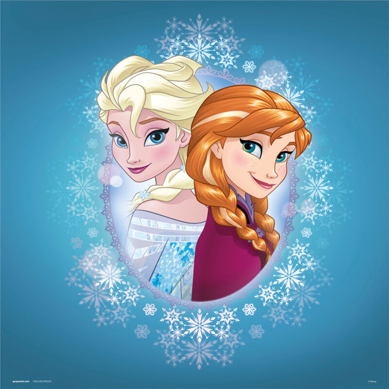 foto del prodotto stampa 30x30 cm disney frozen anna e elsa