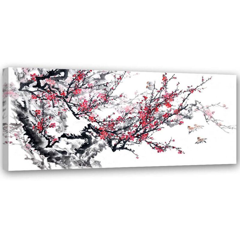 foto del prodotto stampa su tela, fiori di ciliegio giapponesi - 120x40