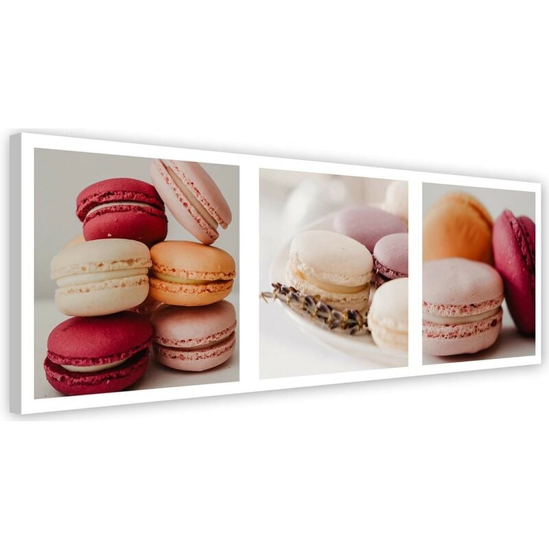 foto del prodotto stampa su tela, set di macarons dolci 120x40