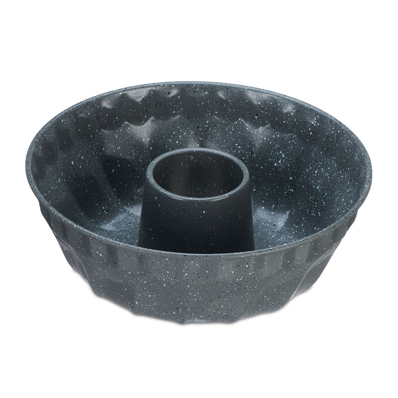 foto del prodotto stampo a spirale per ciambellone, antiaderente 25 cm, acciaio al carbonio, per torte e dolci rotondi, grigio relaxdays
