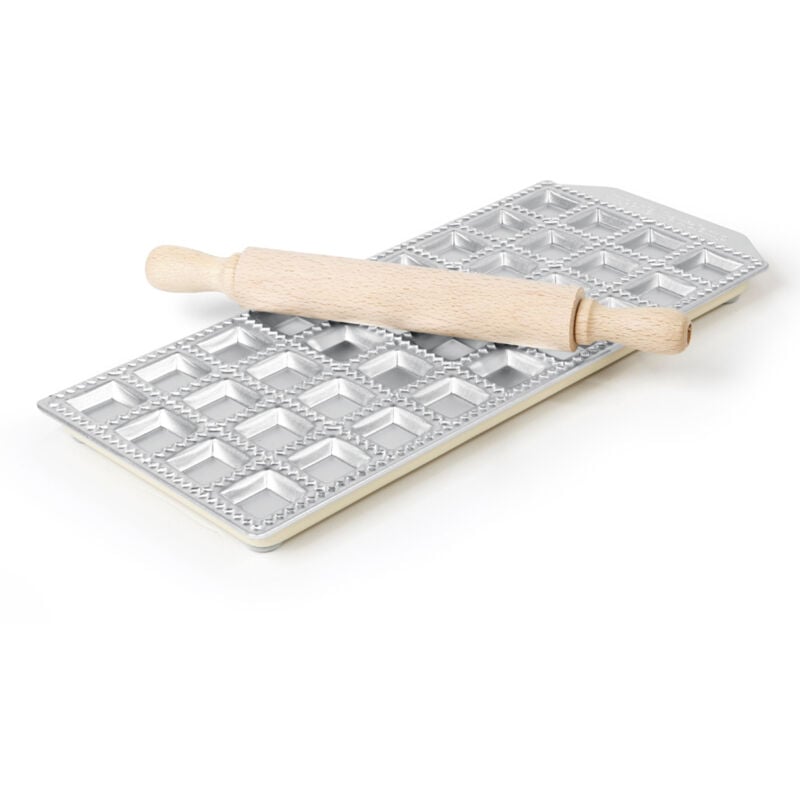 foto del prodotto stampo con mattarello per realizzare ravioli classici, 36 pz hendi 975534