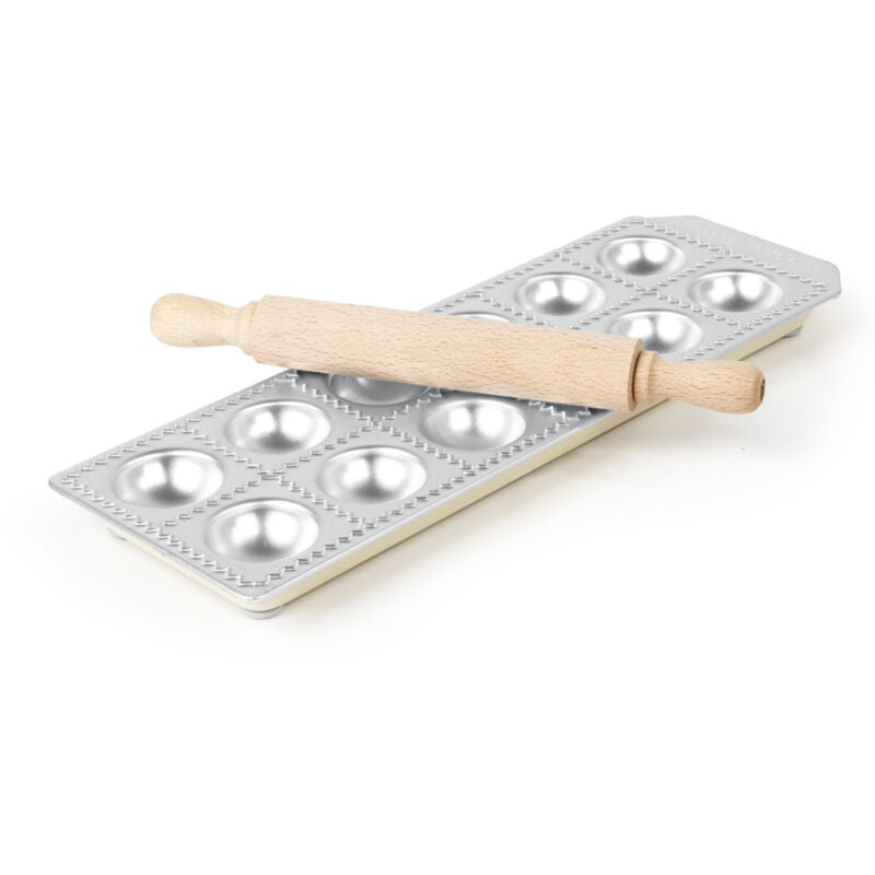 foto del prodotto stampo con mattarello per realizzare ravioli rotondi, 12 pz hendi 975541
