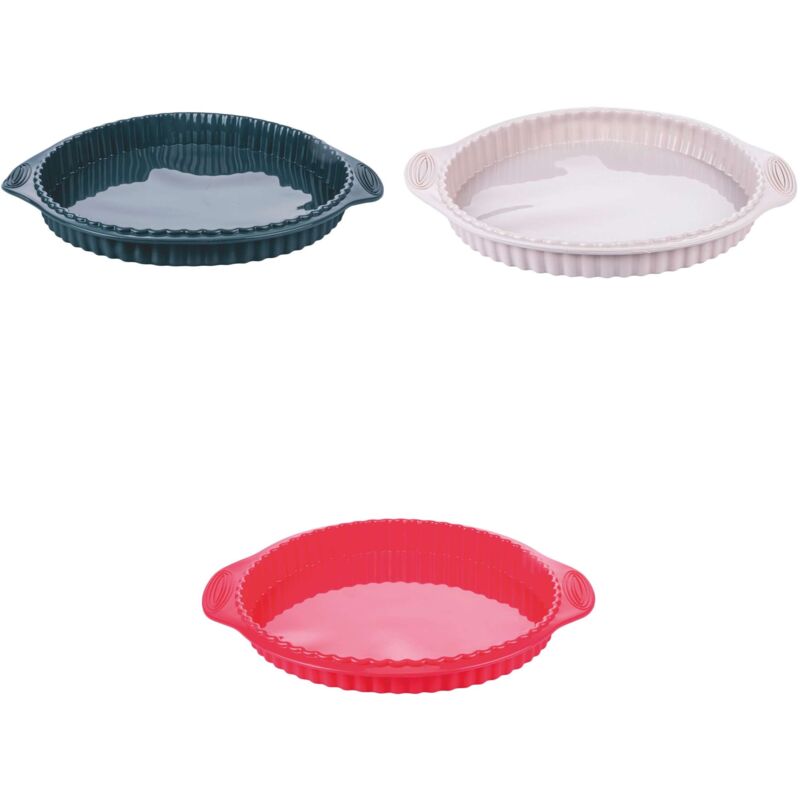 foto del prodotto stampo crostata silicone 30,5x27x3,5 cm 3 colori assortiti