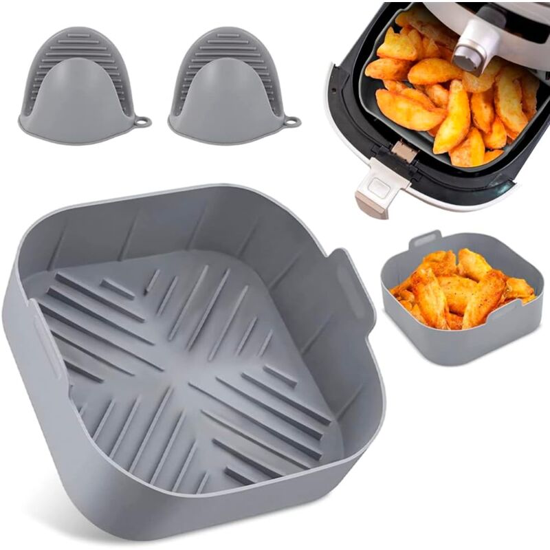 foto del prodotto stampo in silicone per friggitrice ad aria da 5,5 l e 6 l. 21 l muffa e guanti protettivi per compatibile con cosori, cecotec, philips