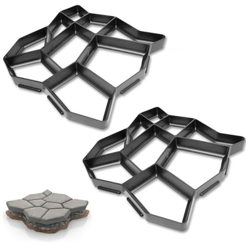 foto del prodotto stampo per calcestruzzo da 2 pezzo, stampo per vialetto strumenti per stampi per pavimentazione di vialetto per patio in cemento, 43x43x4 cm swanew