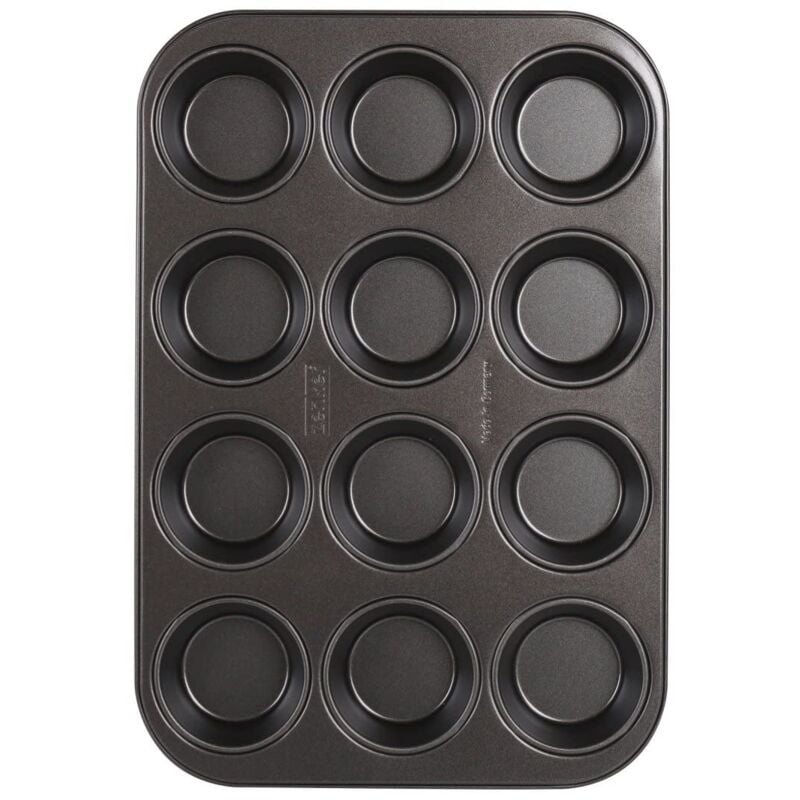 foto del prodotto stampo per muffin per 12 pezzi teglia per muffin e cupcake teglia per muffin resistente al calore con rivestimento antiaderente, nero zenker