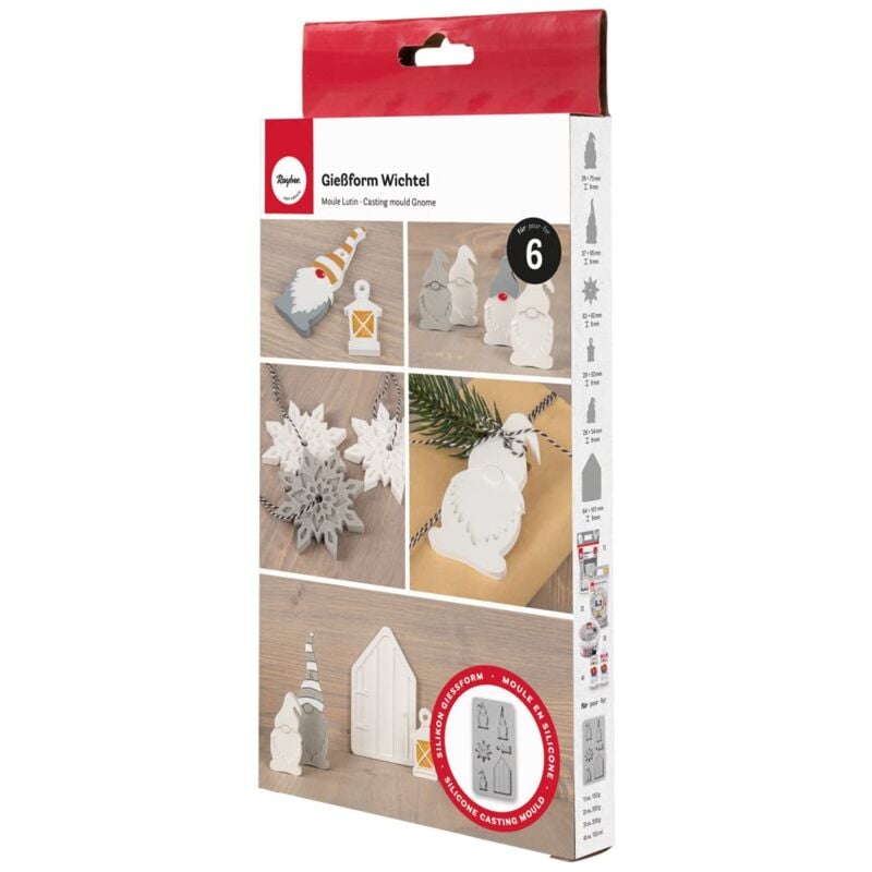 foto del prodotto stampo silicone folletto, 14.5x26x1cm, 6 forme, box 1pz, 36122000, multicolore, normale rayher