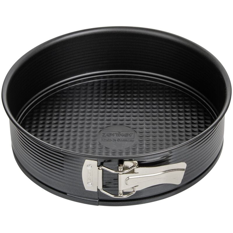 foto del prodotto stampo tortiera apribile a cerniera 1 fondo 30x6,5cm in acciaio carbon steel rivestito in antiaderente teflon classic temp max 230 c linea black