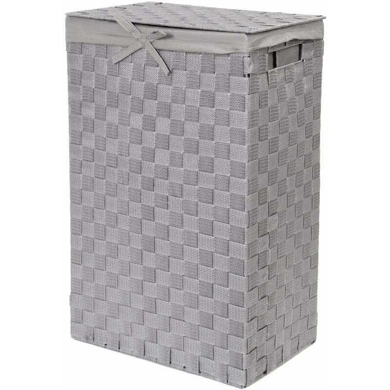 foto del prodotto stan hamper cesto portabiancheria grigio, rettangolare 25x38xh.60 cm in rayon belt compactor