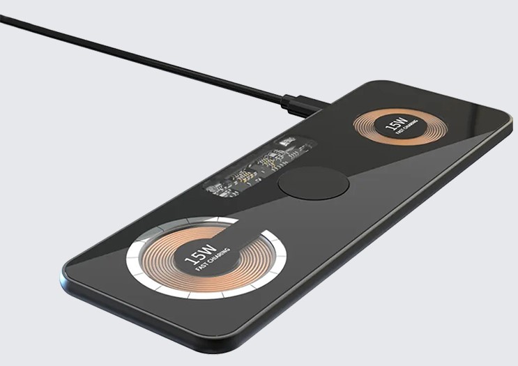 foto del prodotto stand 3in1 15w comp.magsafe vetro duduu alluminio grigio surf mat