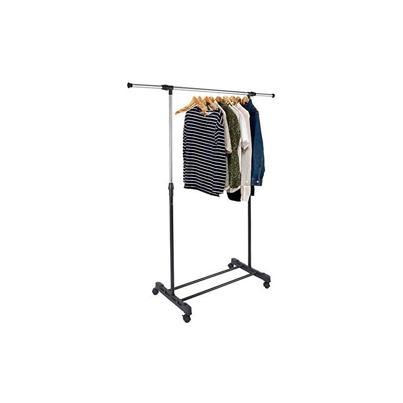 foto del prodotto stand appendiabiti allungabile singolo asta estensibile con ruote 89x41x93 145