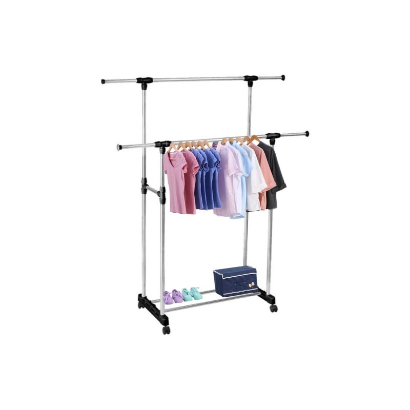 foto del prodotto stand appendiabiti da terra attaccapanni abiti 155 x 80 x 42mm doppio 69065