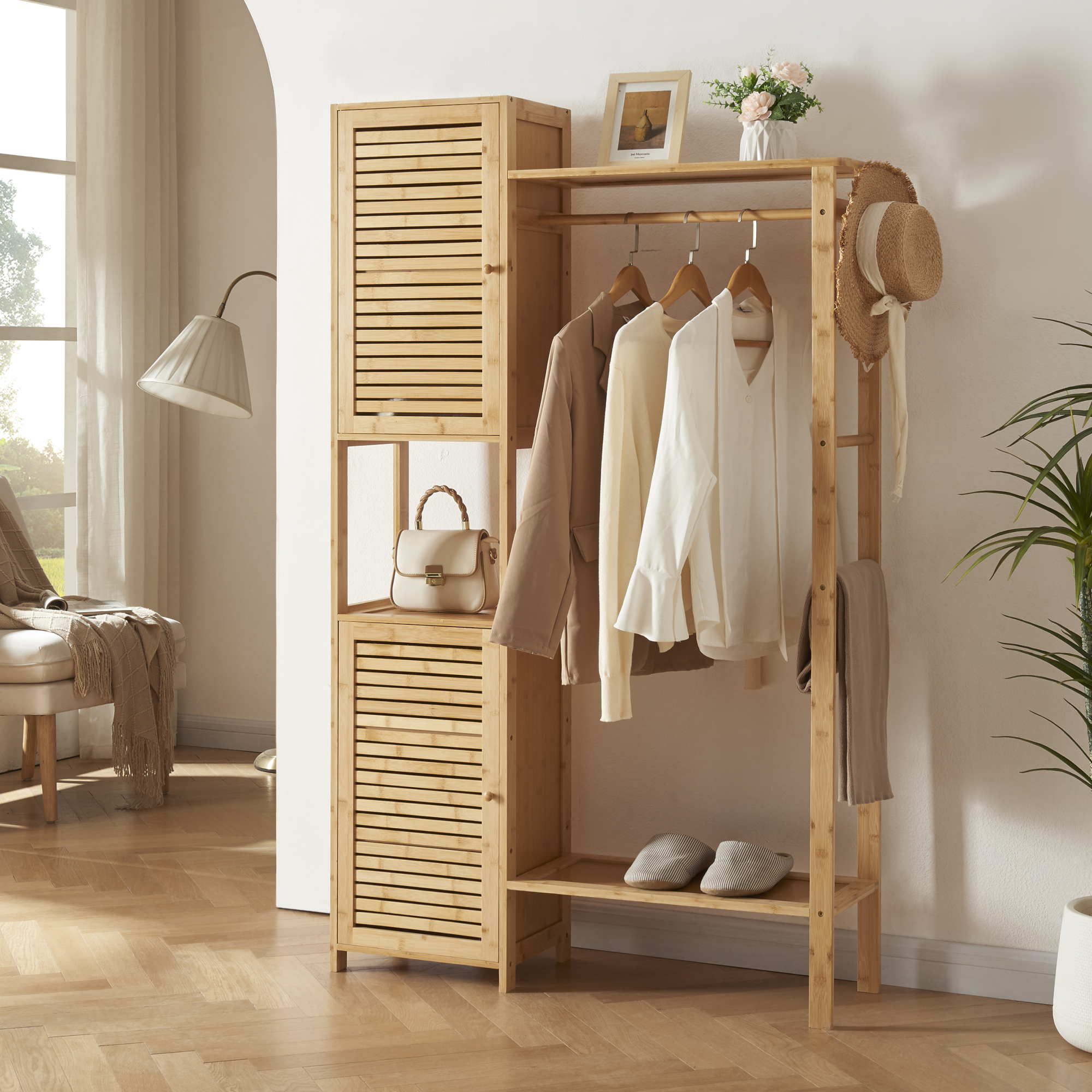 foto del prodotto stand appendiabiti oldsum bamb 164 x 99 x 29 cm en.casa 