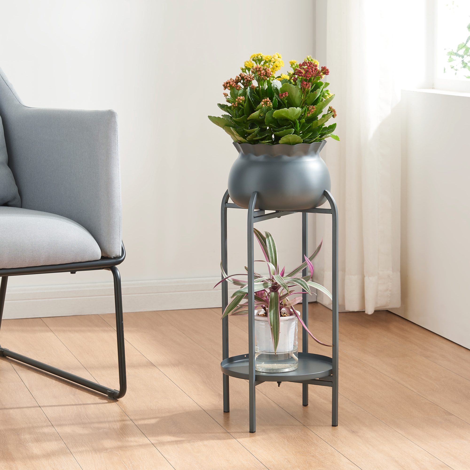 foto del prodotto stand portapiante altena 80,5 x 40 x 40 cm metallo nero en.casa 