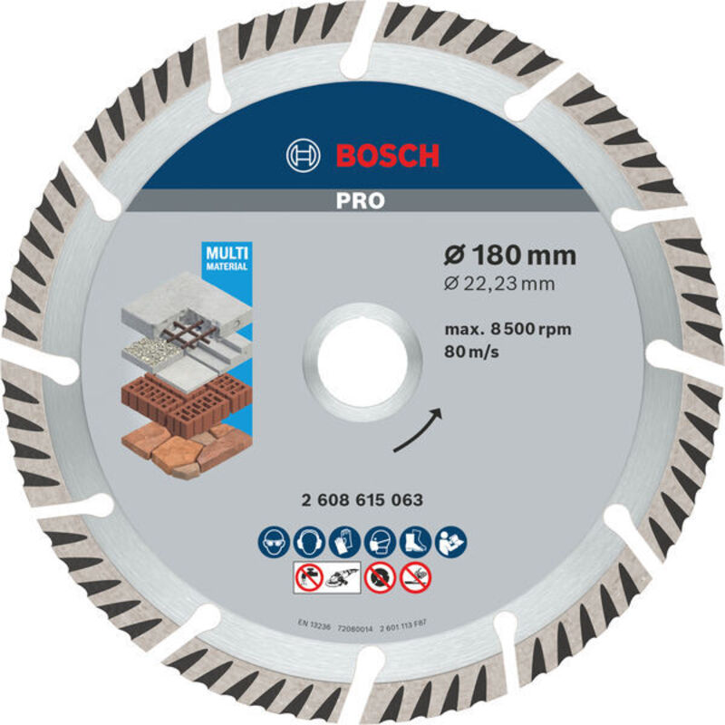 foto del prodotto standard for univesal disco diamantato 180 x 2,4 mm bosch