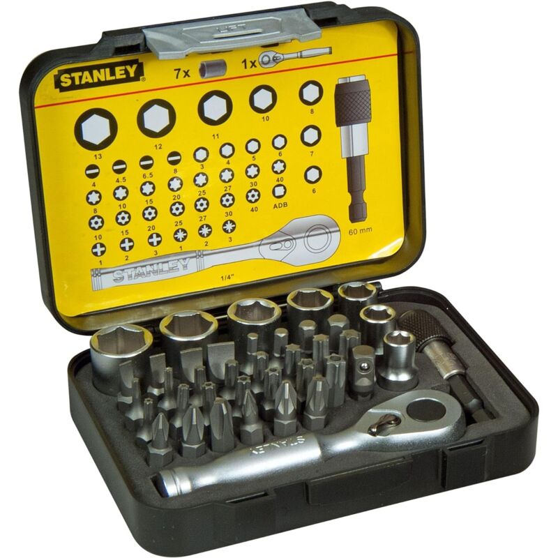 foto del prodotto stanley 1 13 906 set 39 pz inserti 25 mm 1 4 portainserti magnetico
