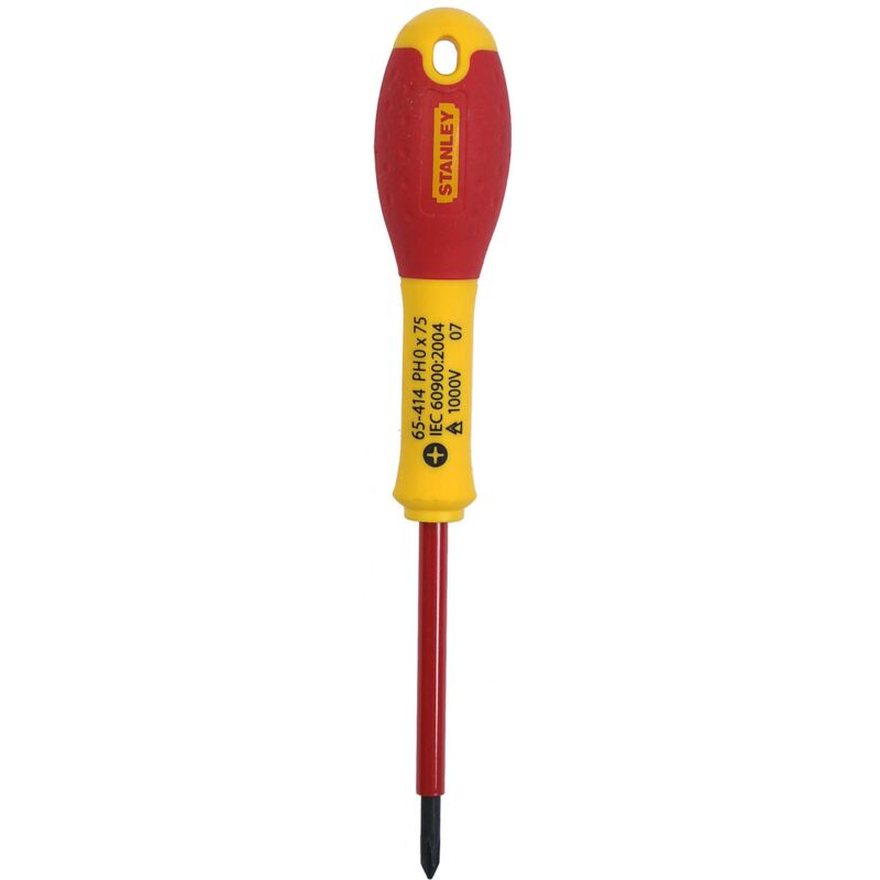 foto del prodotto stanley 1 65 414 cacciavite con lama isolata, 75 mm x 0, phillips