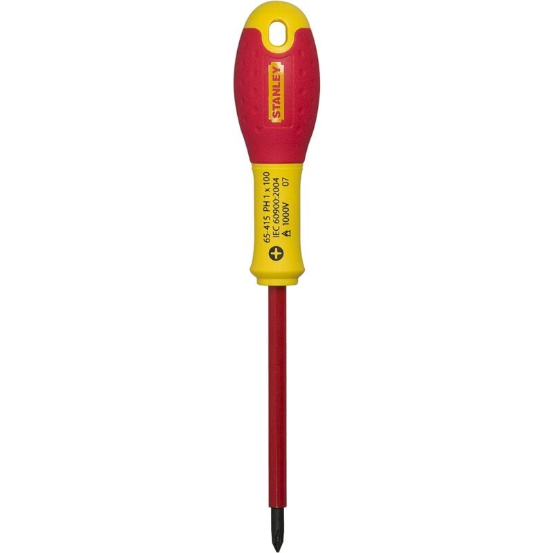 foto del prodotto stanley 1 65 415 cacciavite con lama isolata, 100 mm x 1, phillips