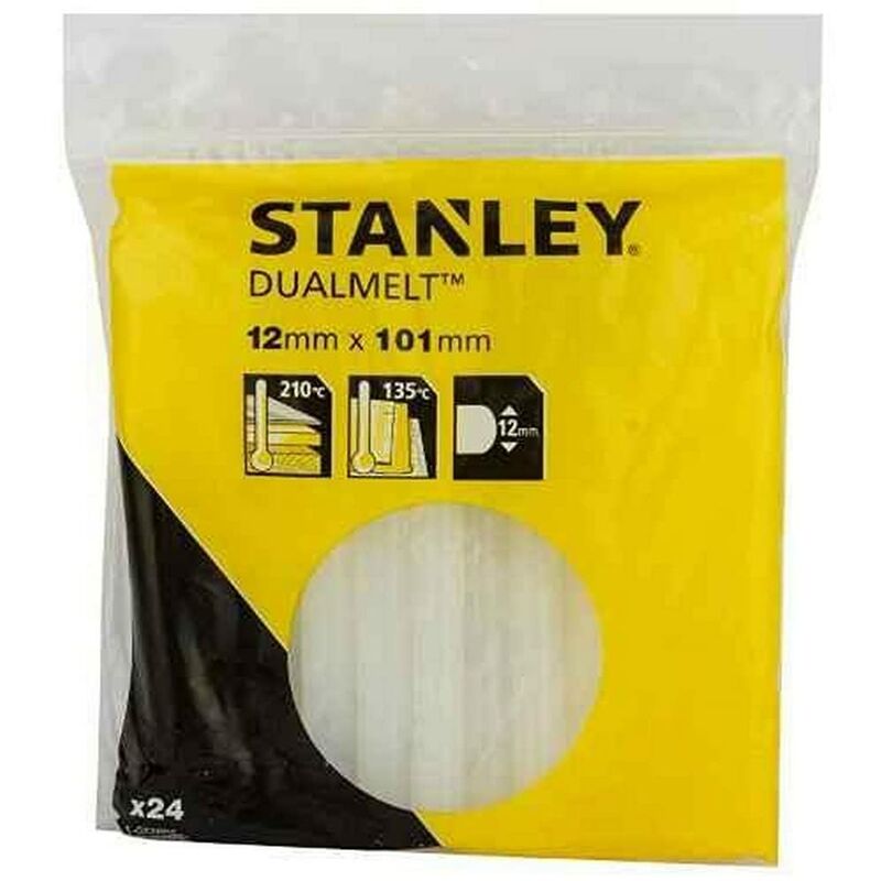 foto del prodotto stanley 1 gs20dt ricariche stick colla, 100 x 11.3 mm, set di 24 pz