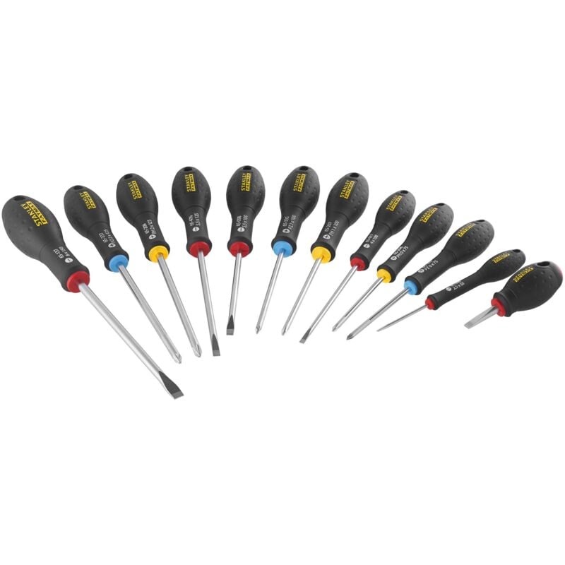 foto del prodotto stanley 12 cacciaviti da elettricista meccanico phillips pozidriv fatmax set da 12 pezzi