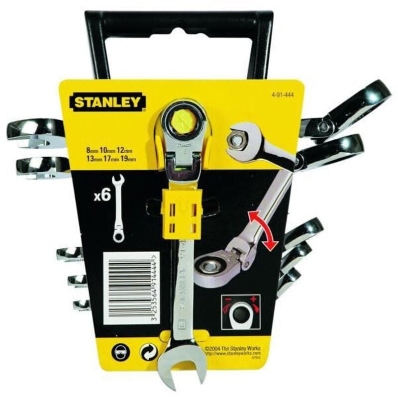 foto del prodotto stanley 6 chiavi miste a cricchetto con testa indicizzabile