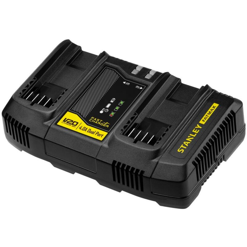 foto del prodotto stanley accessori caricabatterie da 4a con 2 porte, per batterie da 18 v sfmcb24 qw