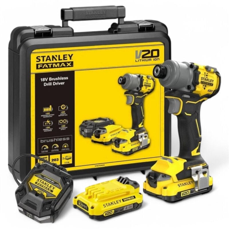foto del prodotto stanley avvitatore a batteria 20 volt con attacco esagonale a 3 velocit fatmax sfmcf 830 d2k