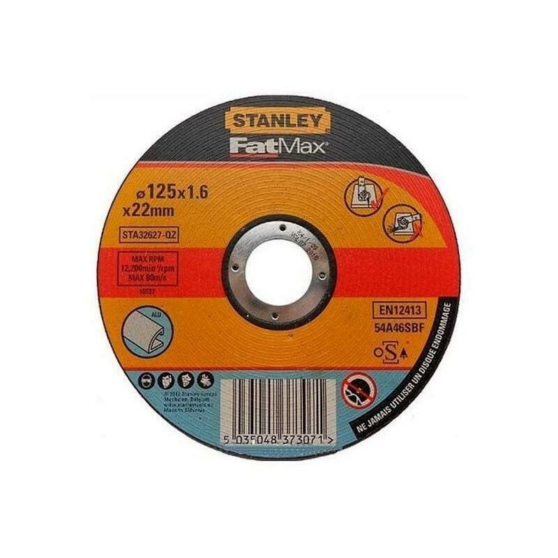 foto del prodotto stanley black decker - disco da taglio stanley speciale per alluminio diametro 115 mm x 2.5 mm foro 22.23 mm - sta32627-qz