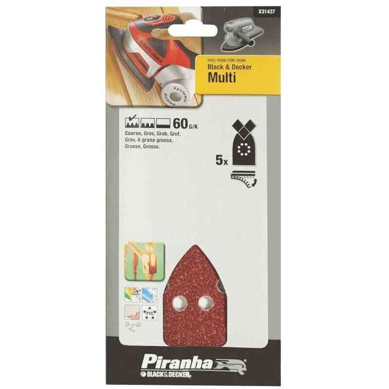 foto del prodotto stanley black decker nastri triangolari grana 60 per levigatrici multiuso black and decker x31437