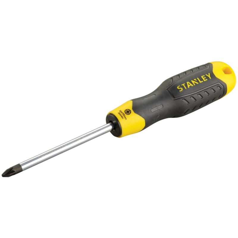foto del prodotto stanley cacciavite cushiongrip pz2 100 mm made in france manico liscio 1 64 974
