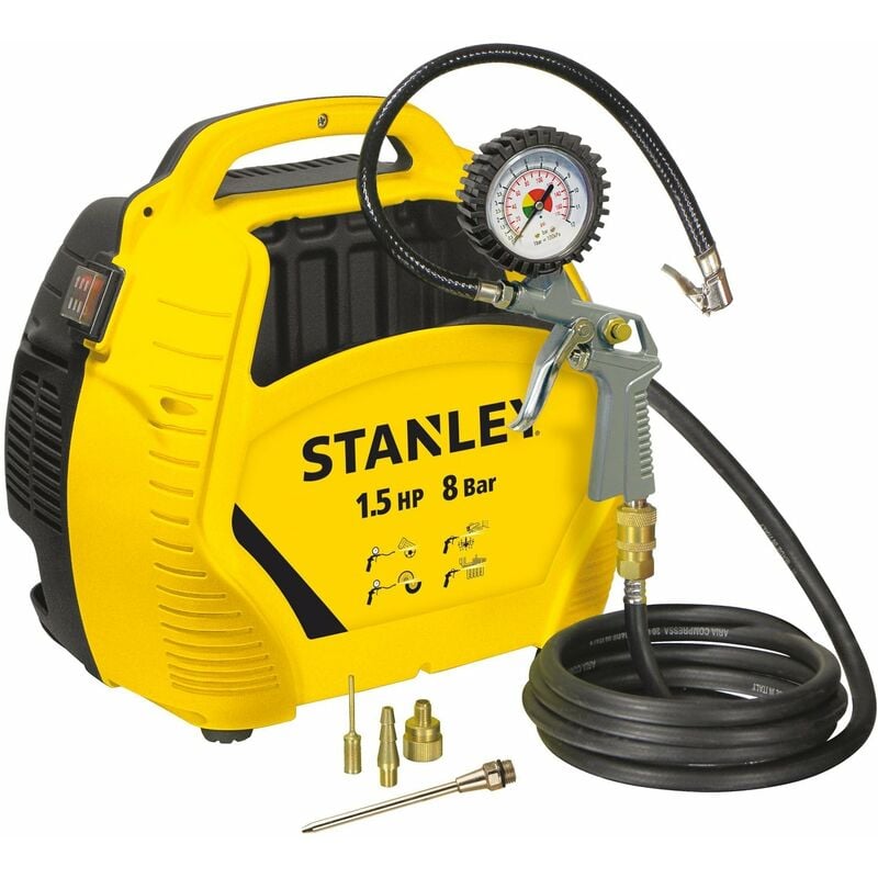 foto del prodotto stanley compressore d aria con accessori 1,5 hp fino a 8 bar air kit 90stn595