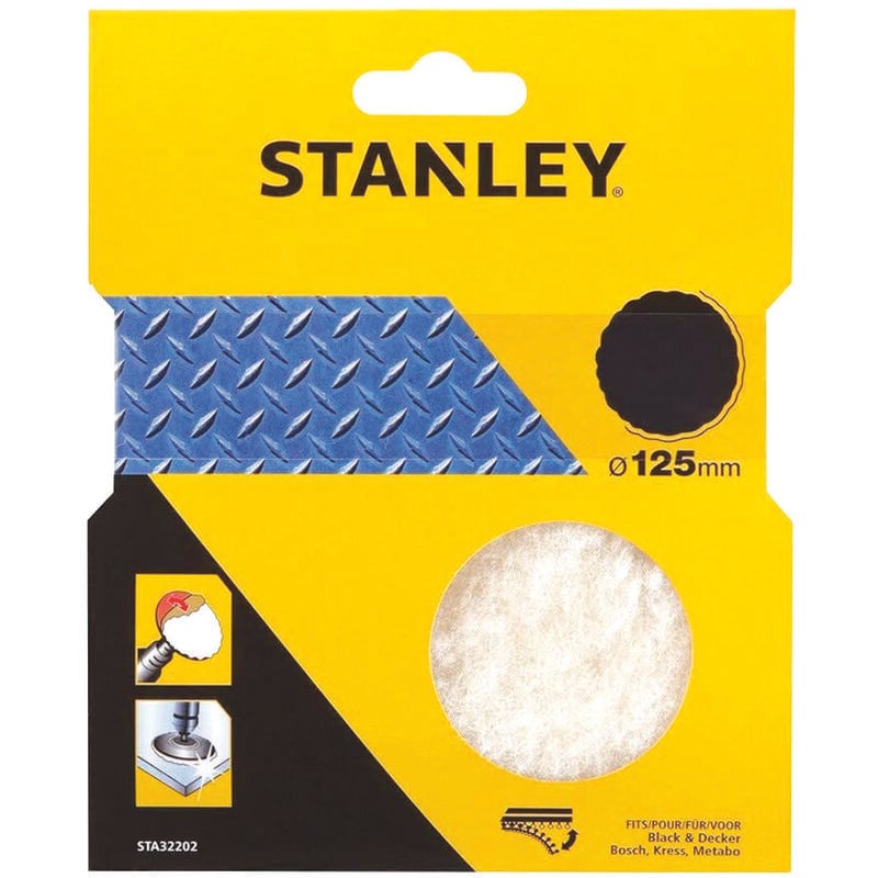 foto del prodotto stanley cuffia in lana d agnello con velcro per levigatrice rotorbitale mm.125 sta32202 