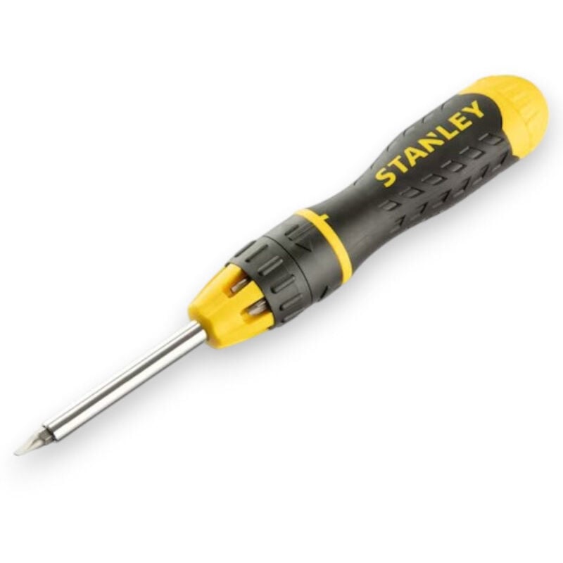 foto del prodotto stanley giravite magnetico a cricchetto con 10 inserti multifunzione impugnatura ergonomica tri lobare sistema di alloggiamento brevettato