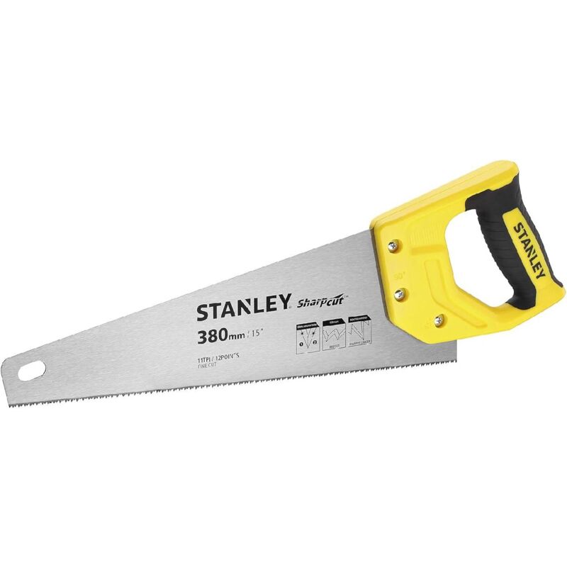 foto del prodotto stanley segaccio per falegname sharpcut denti con doppia affilatura e impugnatura bi material 50 cm