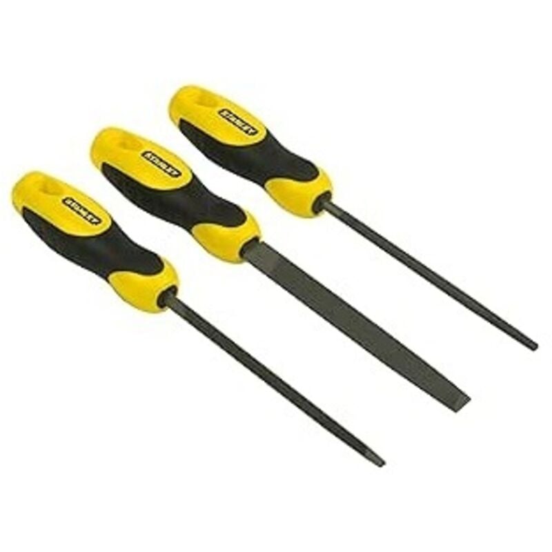 foto del prodotto stanley set 3 lime triangolate tonda e piatta 150 mm