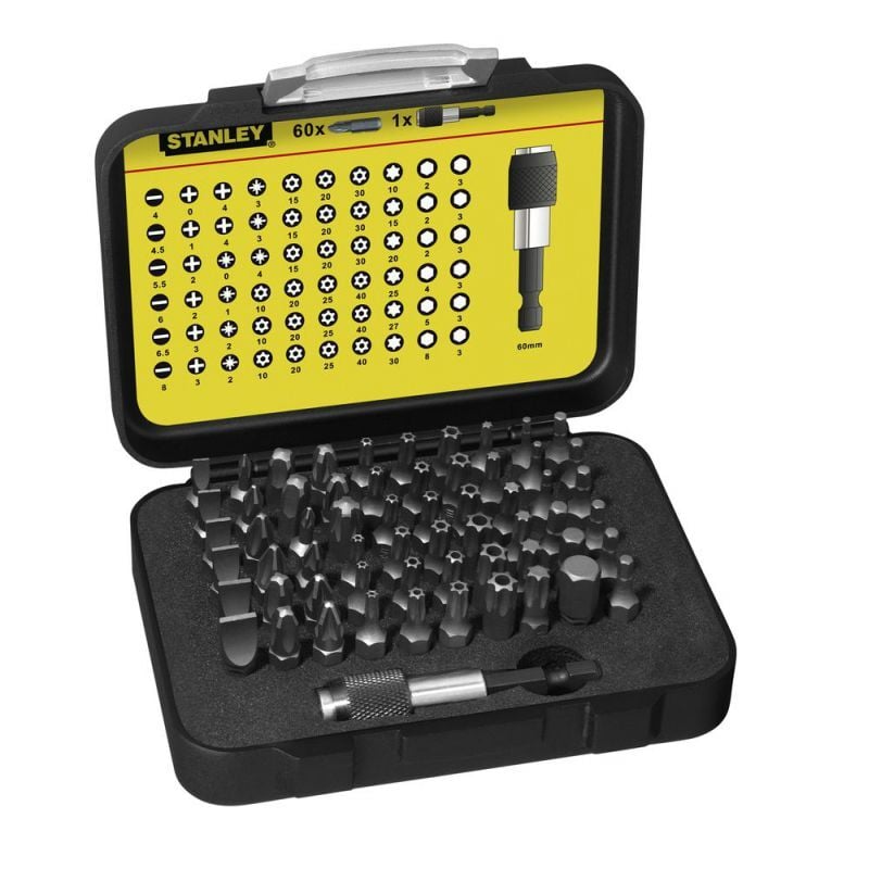 immagine 0 del prodotto stanley set 61 pz inserti 25 mm. att. 1 4 1 portainserti magnetico a sgancio veloce 1 13 902