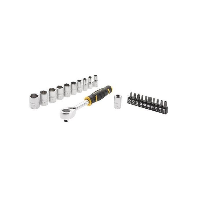 foto del prodotto stanley set chiavi a bussola 1-4'' 22 pezzi nero