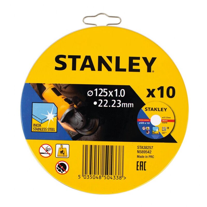 foto del prodotto stanley set di 10 dischi da taglio inox sta38257 xj 125 mm 