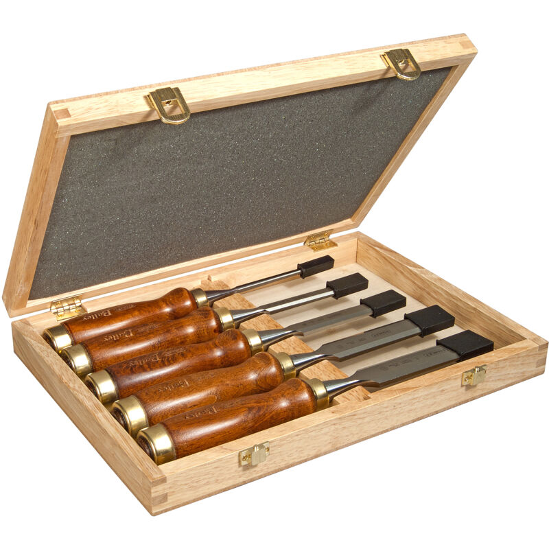 foto del prodotto stanley set di 5 scalpelli manico in legno laccato lama in acciaio cromato 2 16 217