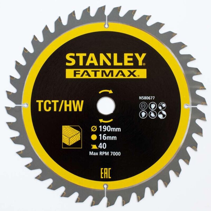 foto del prodotto stanley sta13365 xj lama sega troncatrice tct 190 x 16 mm 40t legno