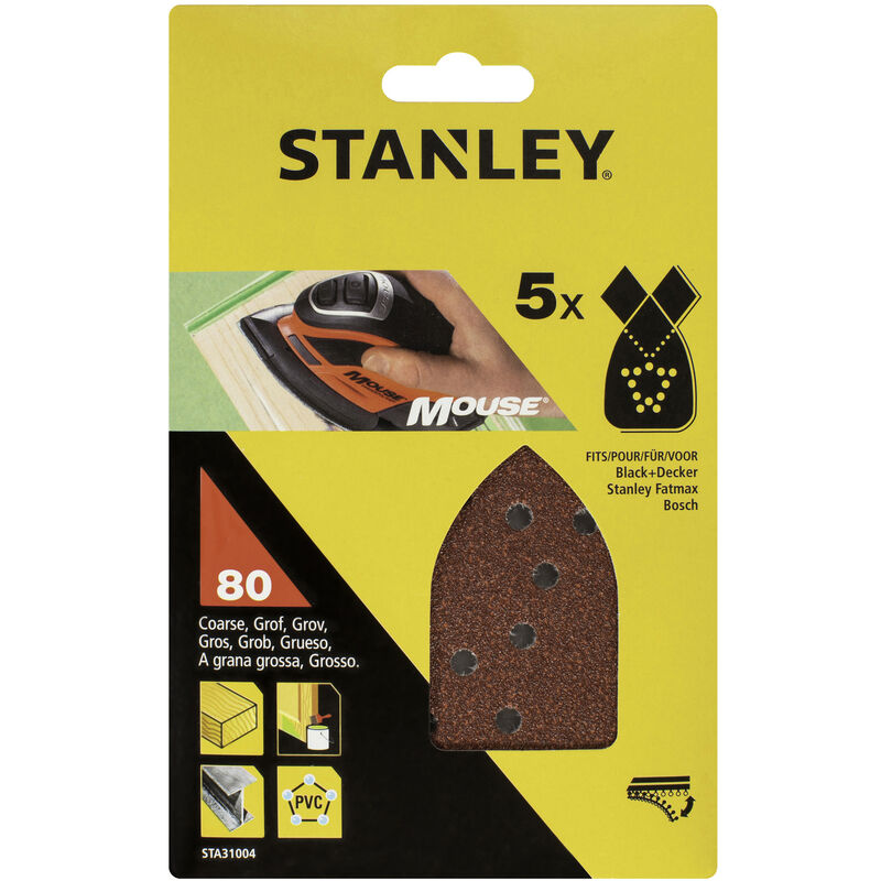 foto del prodotto stanley sta31004 x31004 5 fogli velcro per mouse gr.80 piranha