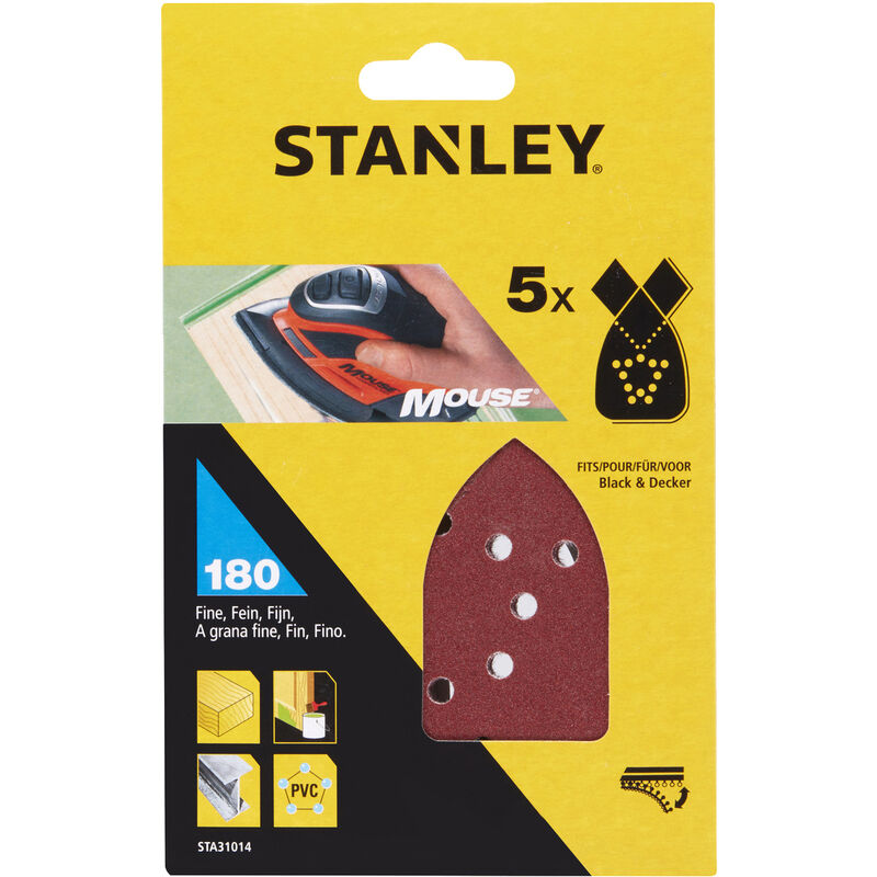 foto del prodotto stanley sta31014 x31014 5 fogli velcro per mouse gr.180 piranha